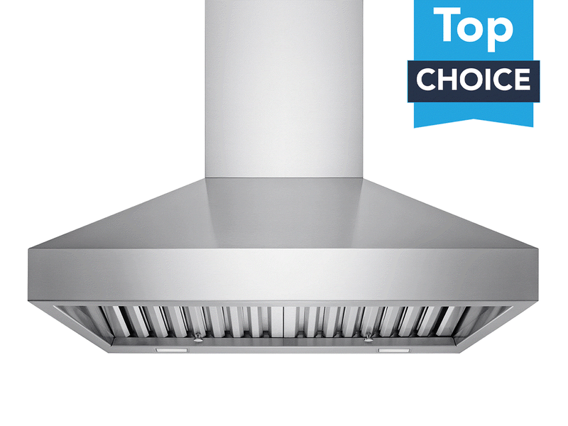 Victory Twister 36 Inch Wall Mount Range Hood with stainless steel chimney, baffle filters and Top Choice badge