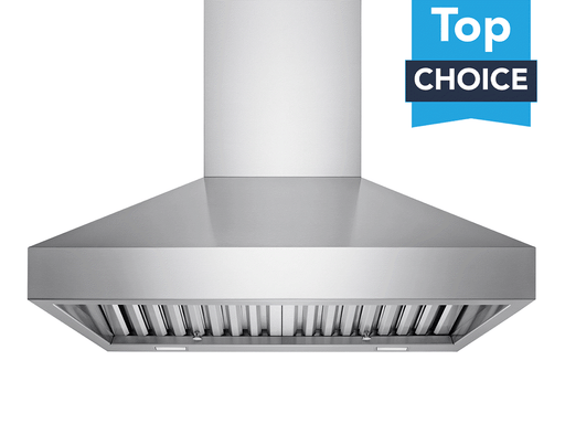 Victory Twister 36 Inch Wall Mount Range Hood with stainless steel chimney, baffle filters and Top Choice badge