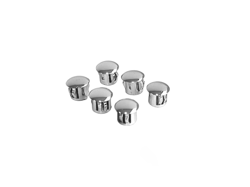 Chrome caps for VICTORY hoods on motorcycle handlebars