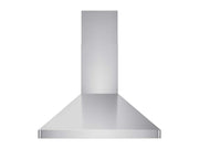 Front exterior view of VICTORY Elegant wall mounted range hood with stainless chimney and pyramid canopy