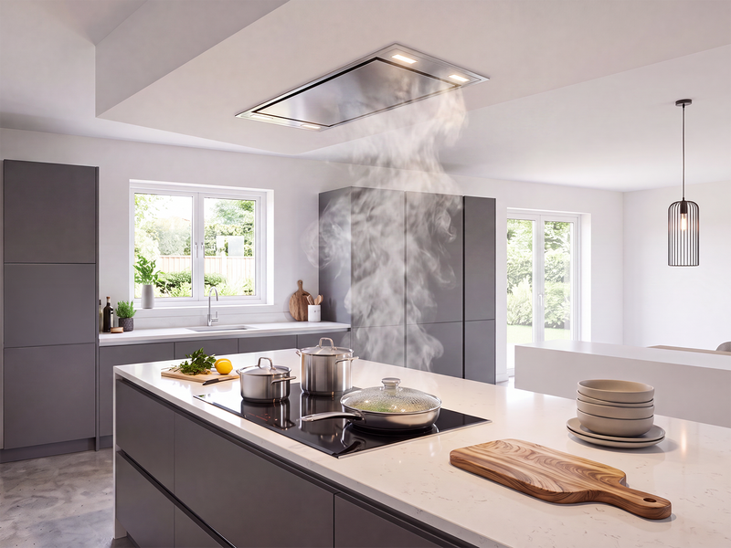 900 CFM Powerful Flush Ceiling Mount Range Hood - VICTORY Horizon