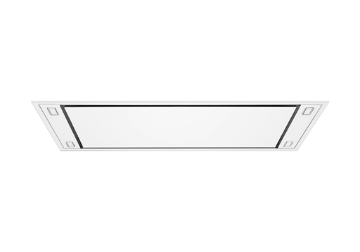 White ceiling mount range hood VICTORY Horizon 900 CFM matte white front view.