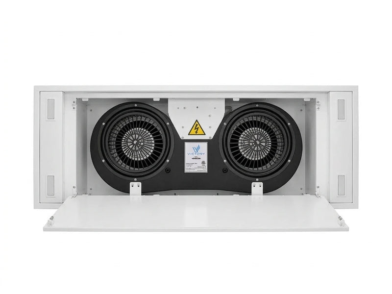 Victory Horizon White 900 CFM Double Blower Ceiling Mount Range Hood
