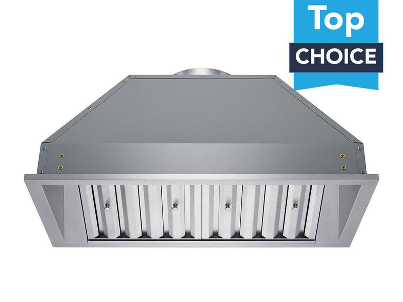42 inch 700 CFM stainless steel range hood insert with LED lights and dishwasher safe filters