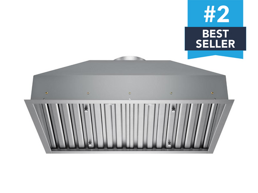 Front view of the 30 Inch 750 CFM Range Hood Insert VICTORY Q5 with stainless steel body and dishwasher safe baffle filters