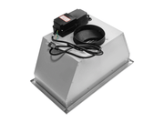 Top view of the Victory Q6 highlighting the all-metal motor housing, 120V power cord, and circular duct exhaust collar