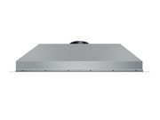 Front profile of the stainless steel VICTORY Star 36 Inch 900 CFM Range Hood showing the built-in mounting lip