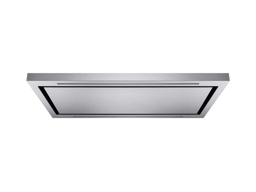 600 CFM Ceiling Mount Victory Sunrise range hood with remote in modern kitchen