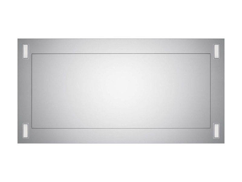 Bottom profile of the VICTORY Sunset stainless steel ceiling ventilation unit showing four modern LED lights