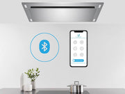 VICTORY stainless steel wireless flush ceiling mount range hood with Bluetooth app controls