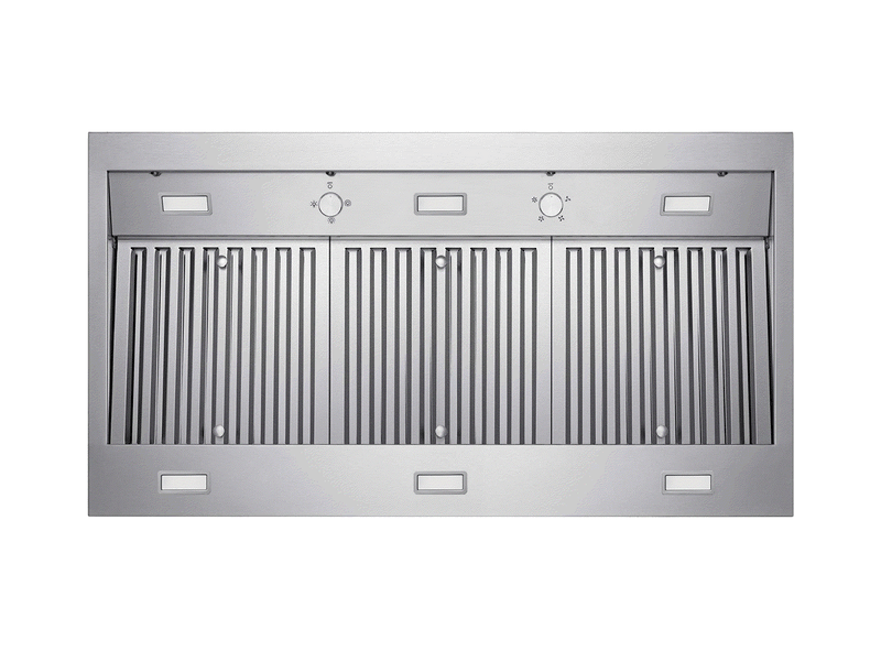 Underside view of Victory TwisterMAX showing baffle filters, mechanical knobs and six LED lights